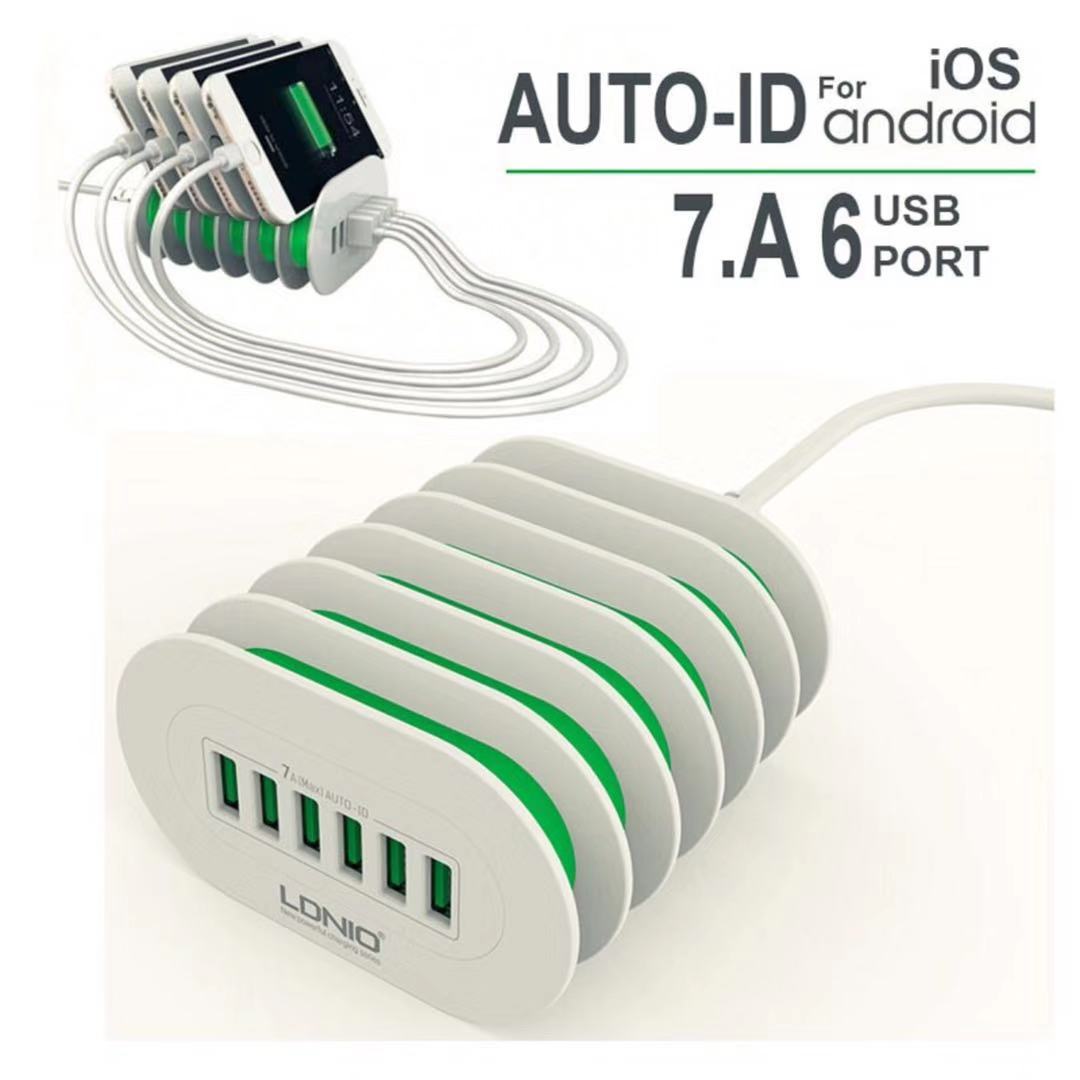 LDNIO USB AUT0-ID COMPATIBLE CHARGER 6-PORT 7A DESKTOP CHARGER